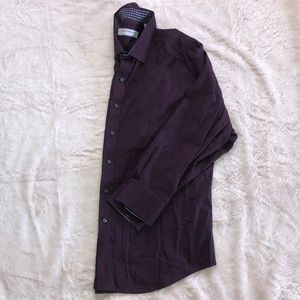 Maroon and Black Vertical Striped Button Down